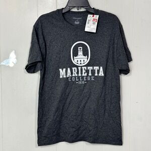 Marietta College Champion T Shirt Mens Size Medium Gray Short Sleeve Tee Top‎